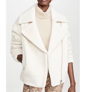 Rebecca Minkoff White Shearling Brutus Jacket